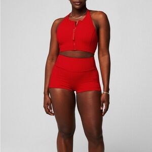 Fabletics Swim Suit Shorts and Zip-Front Top Set